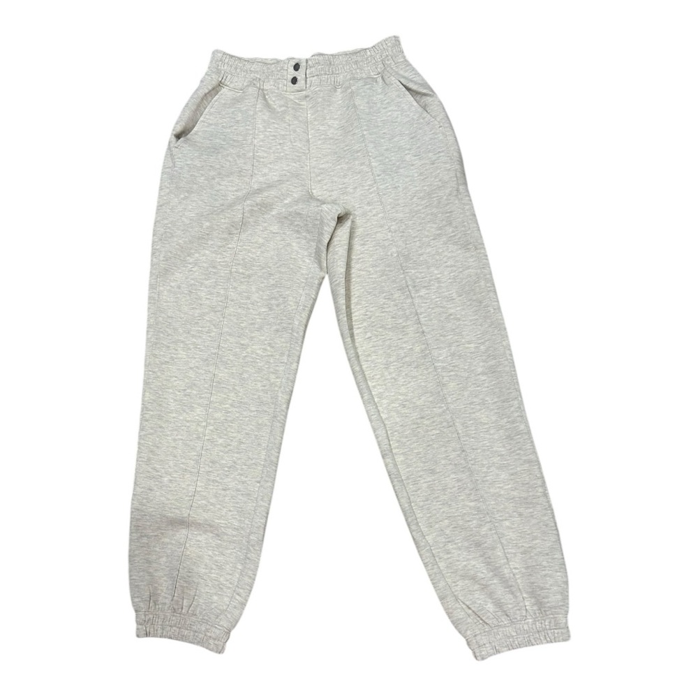 NWT SPANX Heathered Cream Snap front Joggers SP